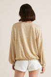 Blouson Sleeve Linen Top    hi-res