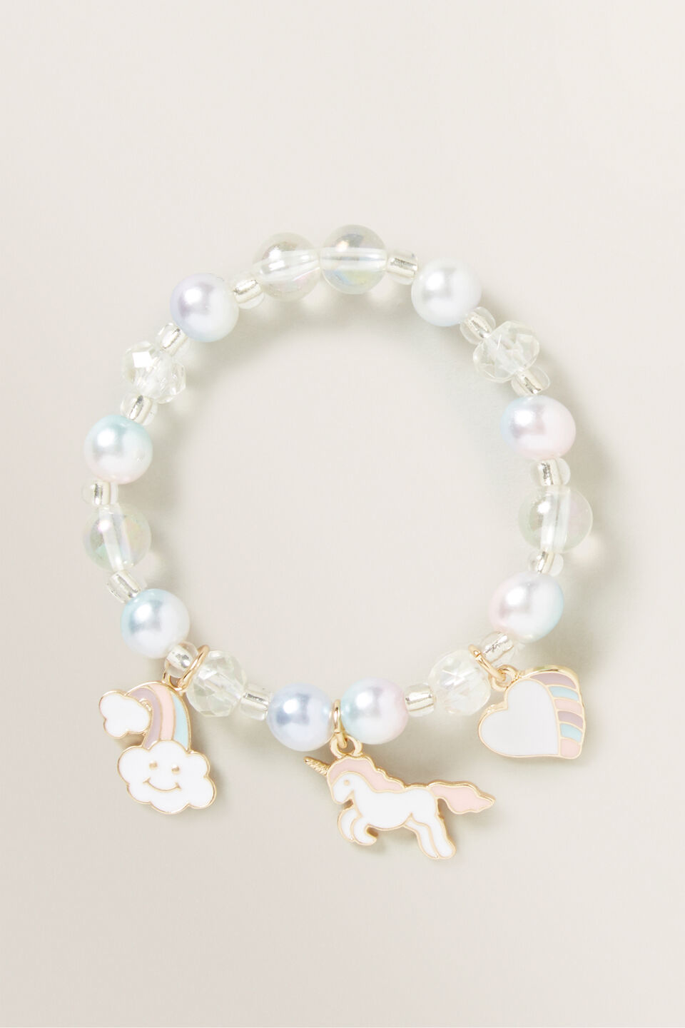 Pearl Unicorn Charm Bracelet  