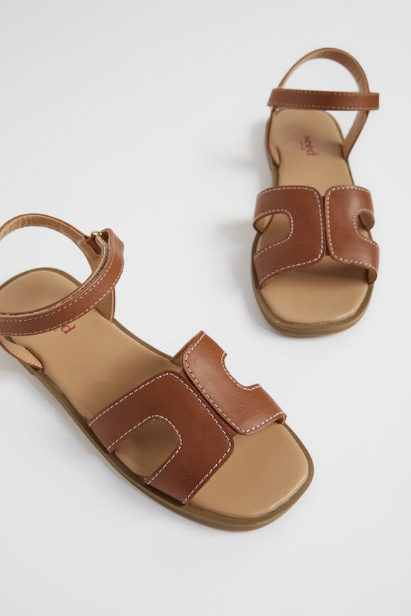 Cutout Feature Stitch Sandal  Tan  hi-res