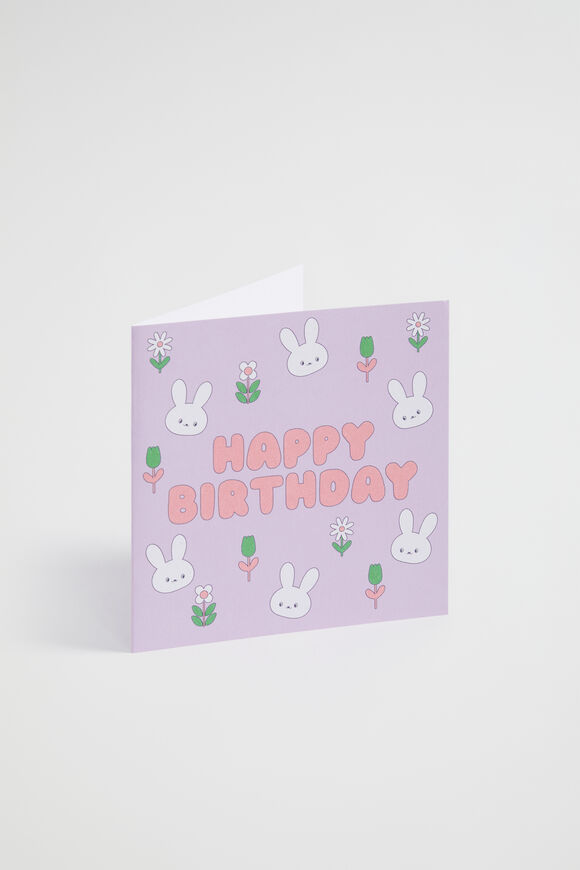 Large Happy Birthday Bunny Card  Multi  hi-res