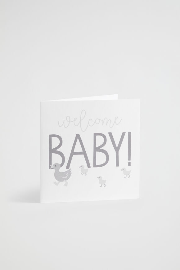 Large Welcome Baby Duck Card  Multi  hi-res