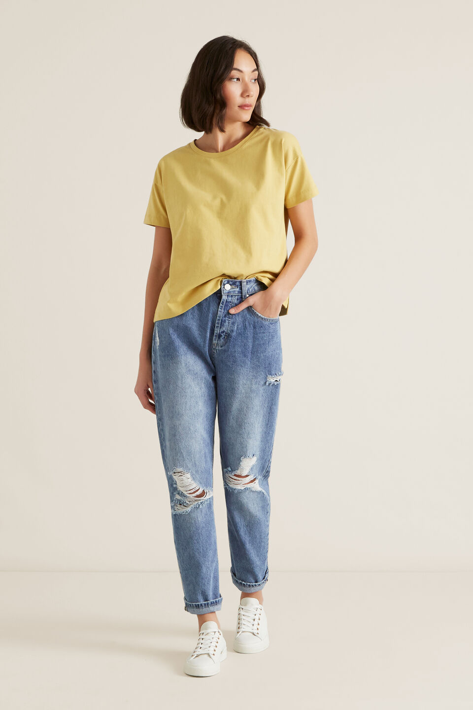 Boxy Split Hem Tee  