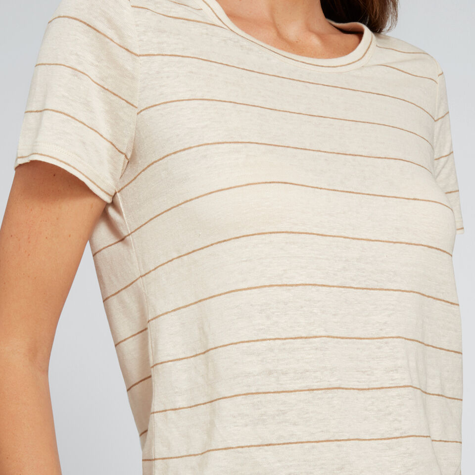 Round Neck Linen Tee  