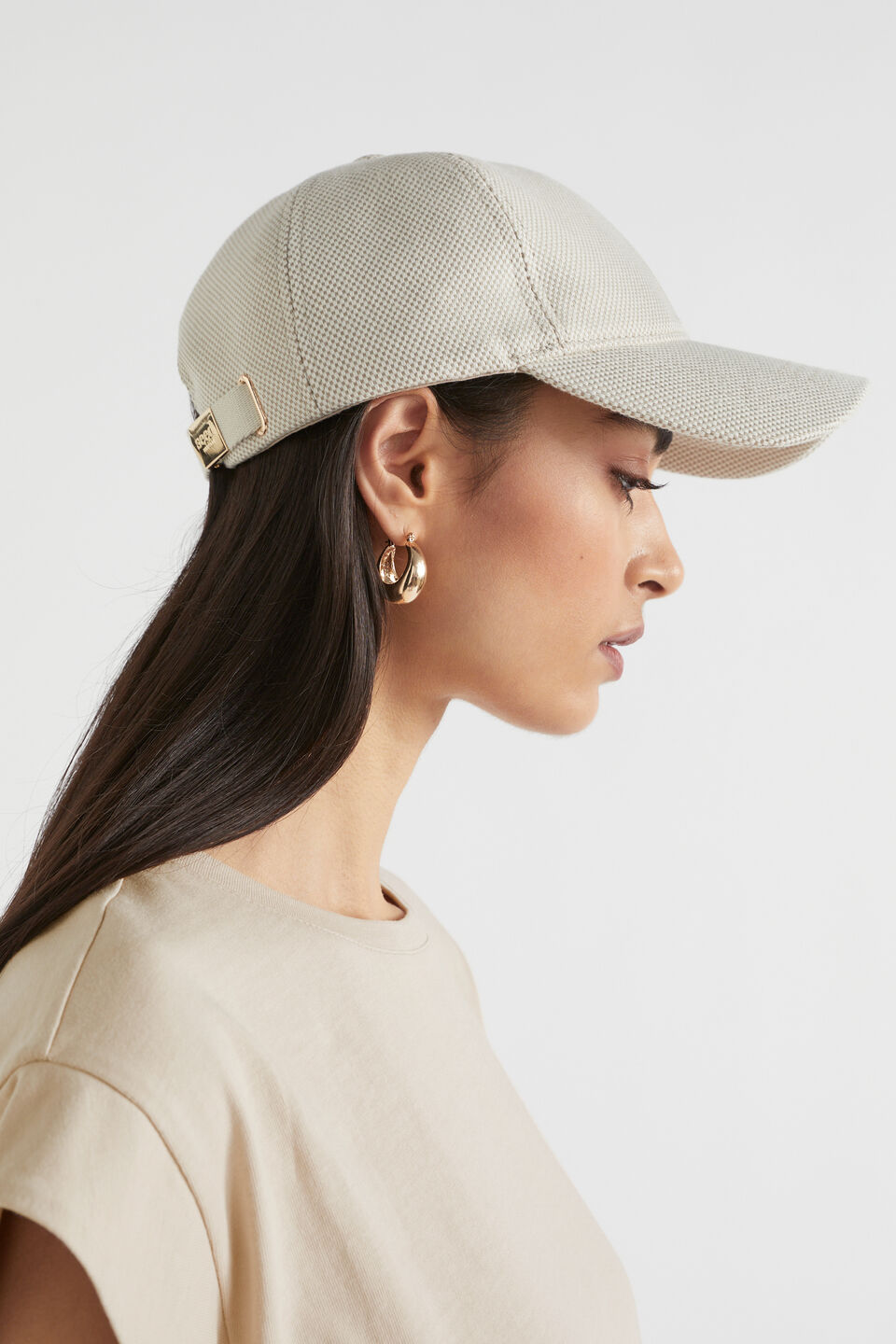 Textured Relaxed Cap  Beige Multi