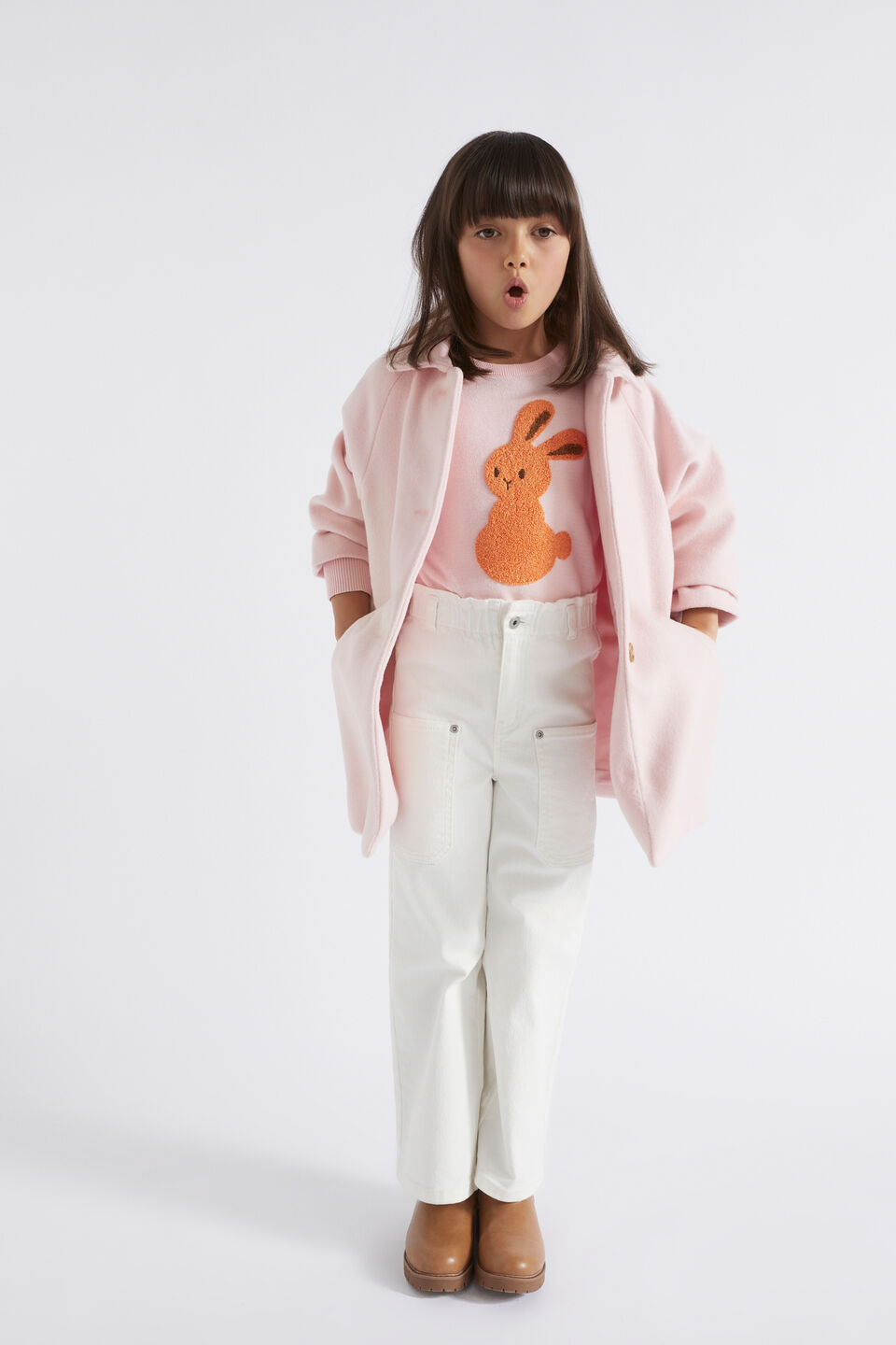 Girl's Wool Coat  Dusty Rose