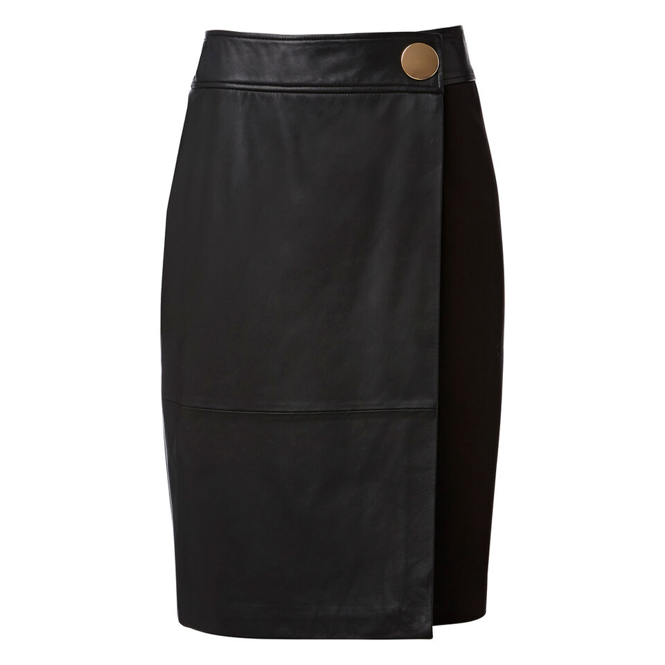 Leather Ponte Skirt  