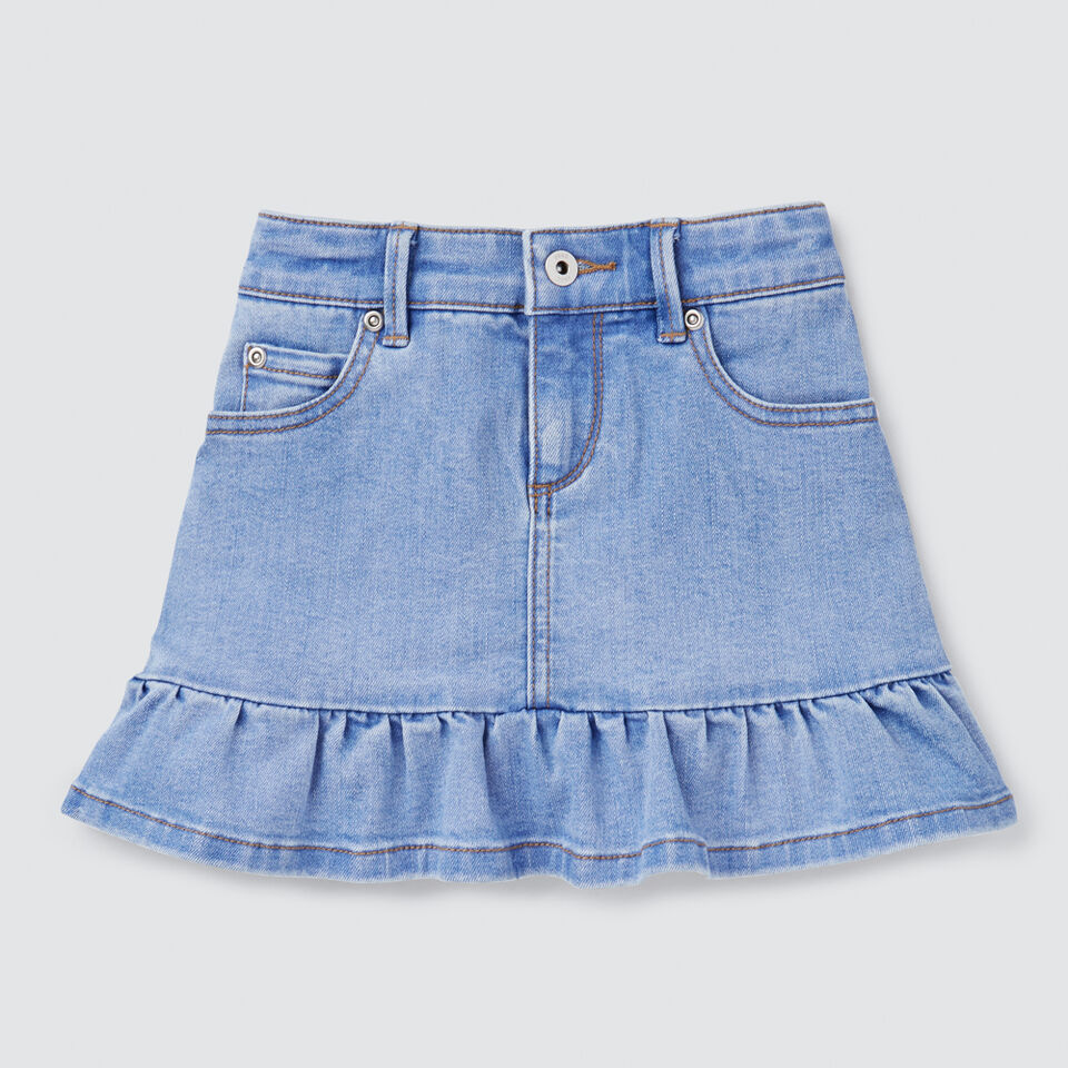 Peplum Denim Skirt  