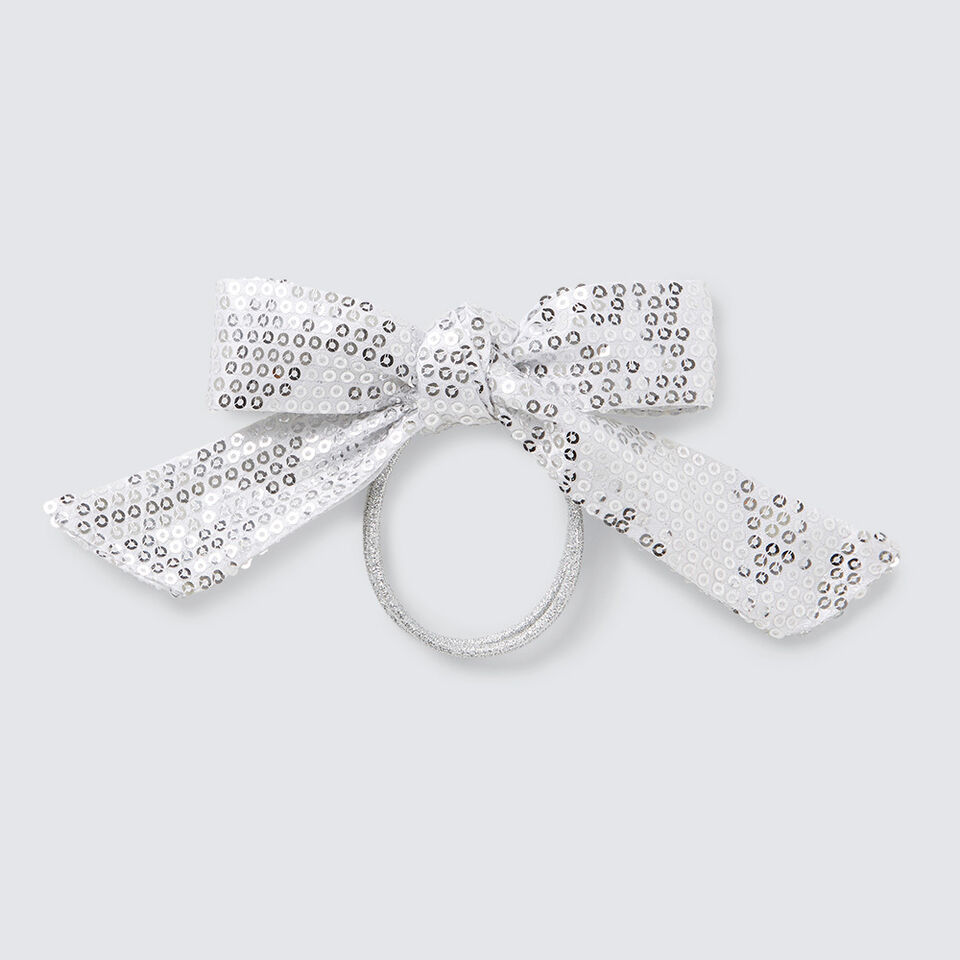 Sequin Bow On Elastic  