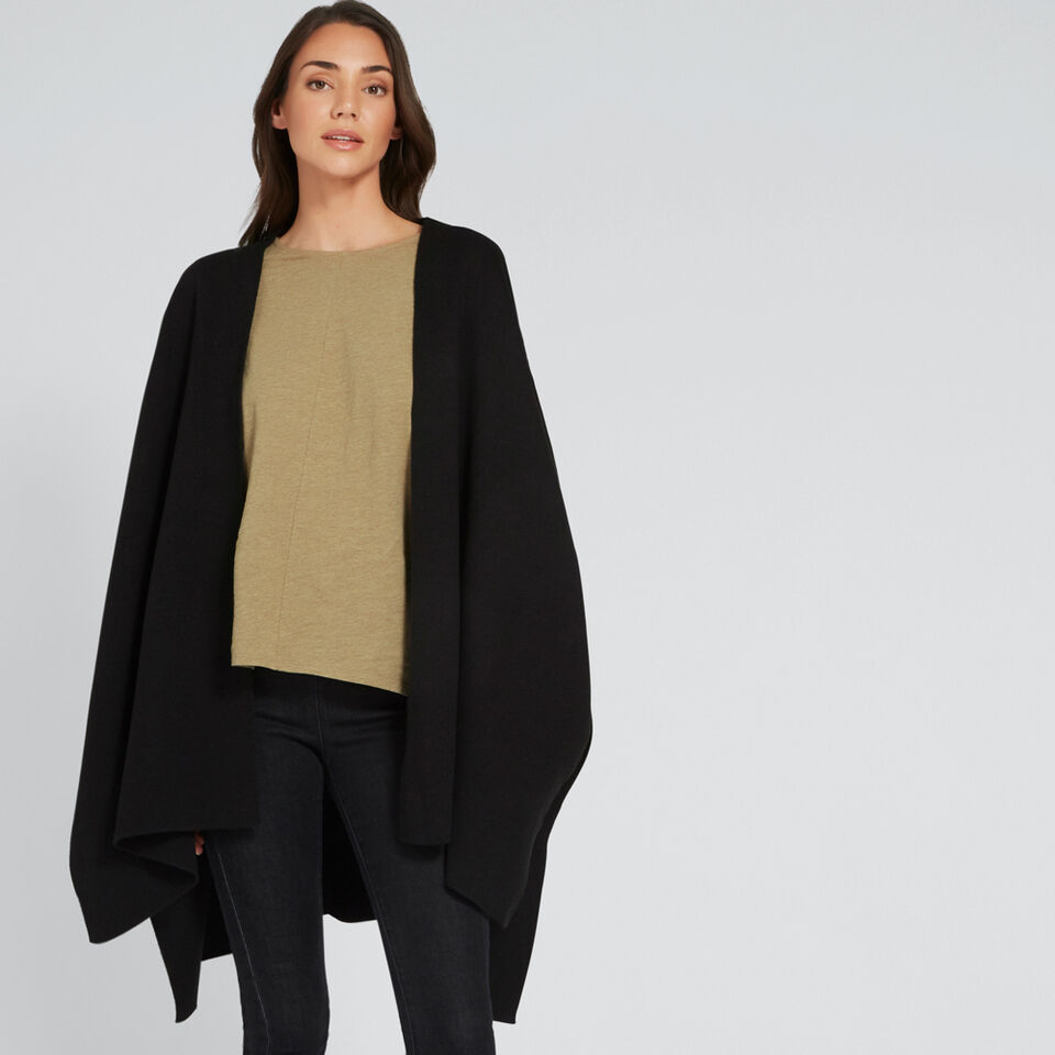 Rib Sleeve Poncho  