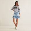 Raw Frill Denim Skirt    hi-res