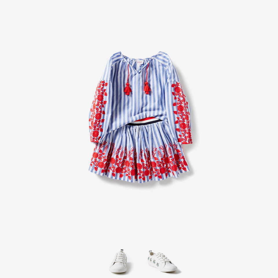 Floral Stripe Skirt  