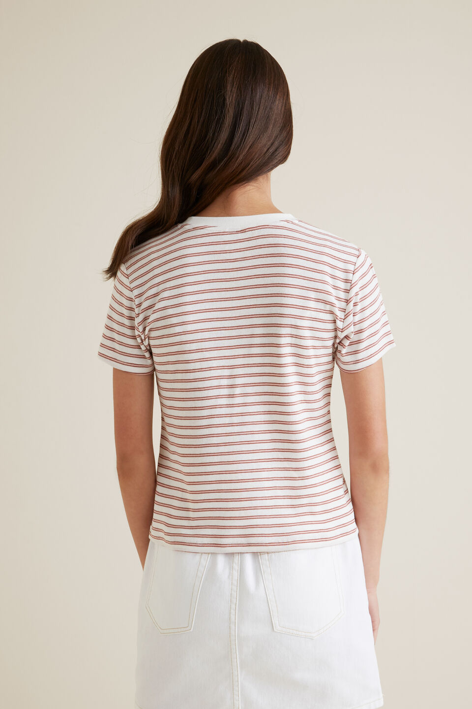 Stripe Tee  Clay Pink