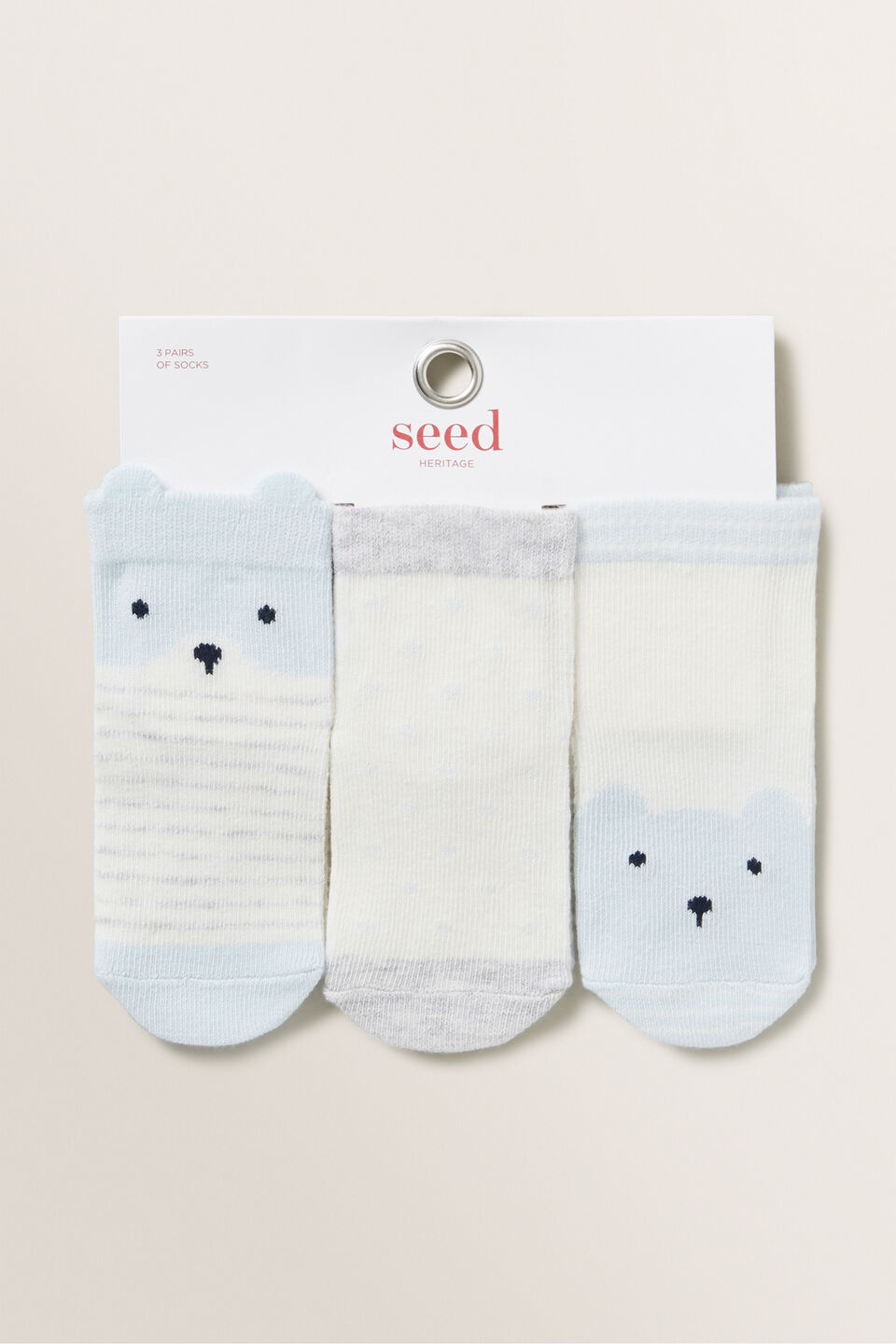 3 Pack Bear Socks  