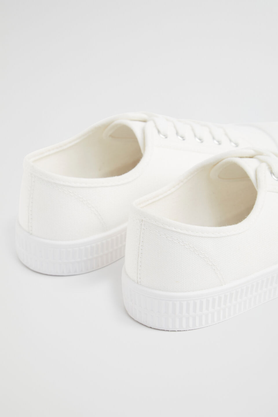 Basic Canvas Lace Up Sneaker  White