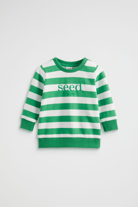 Core Logo Sweat  Apple Green Stripe  hi-res