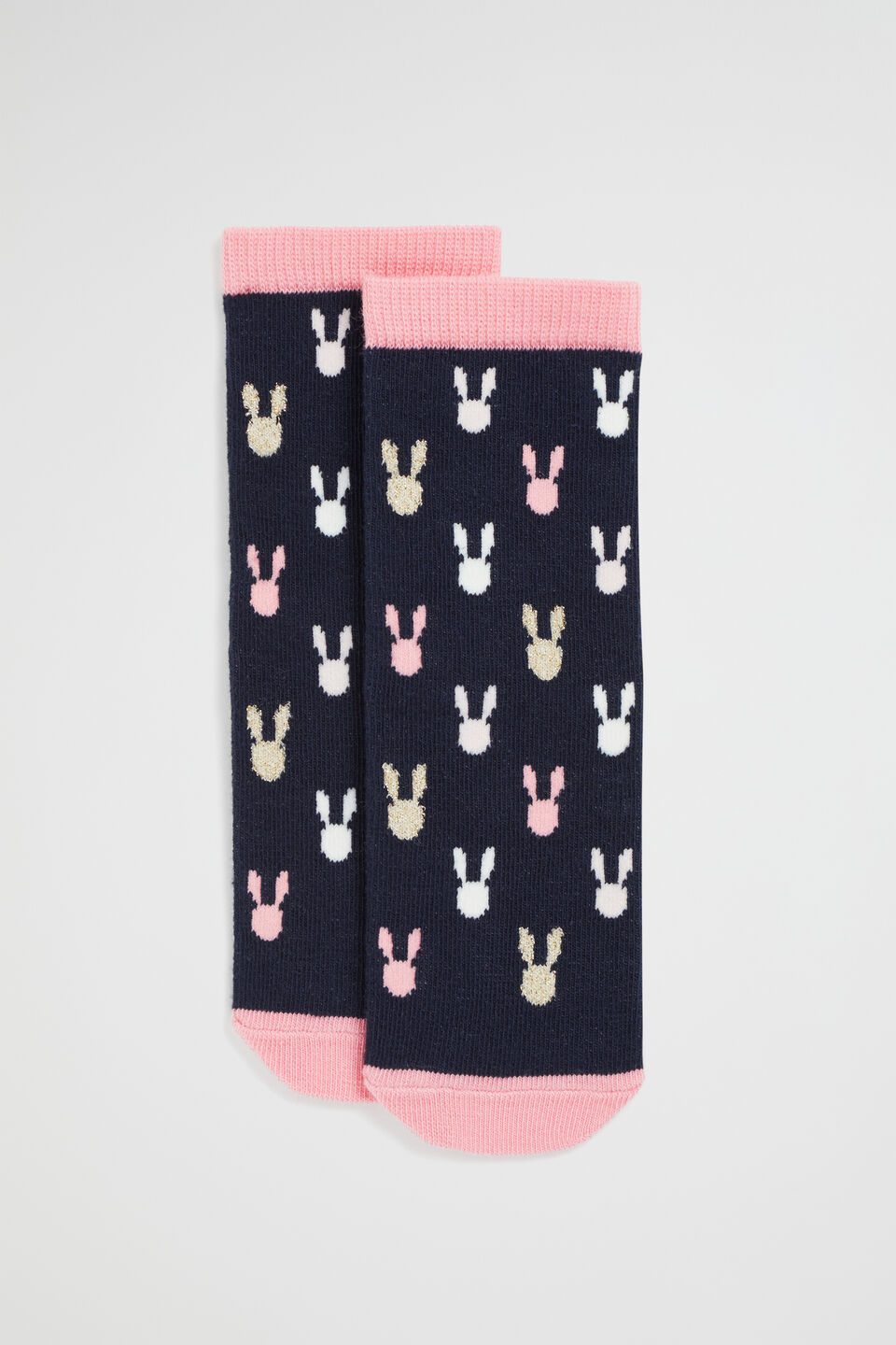 Bunny Yardage Sock  Navy