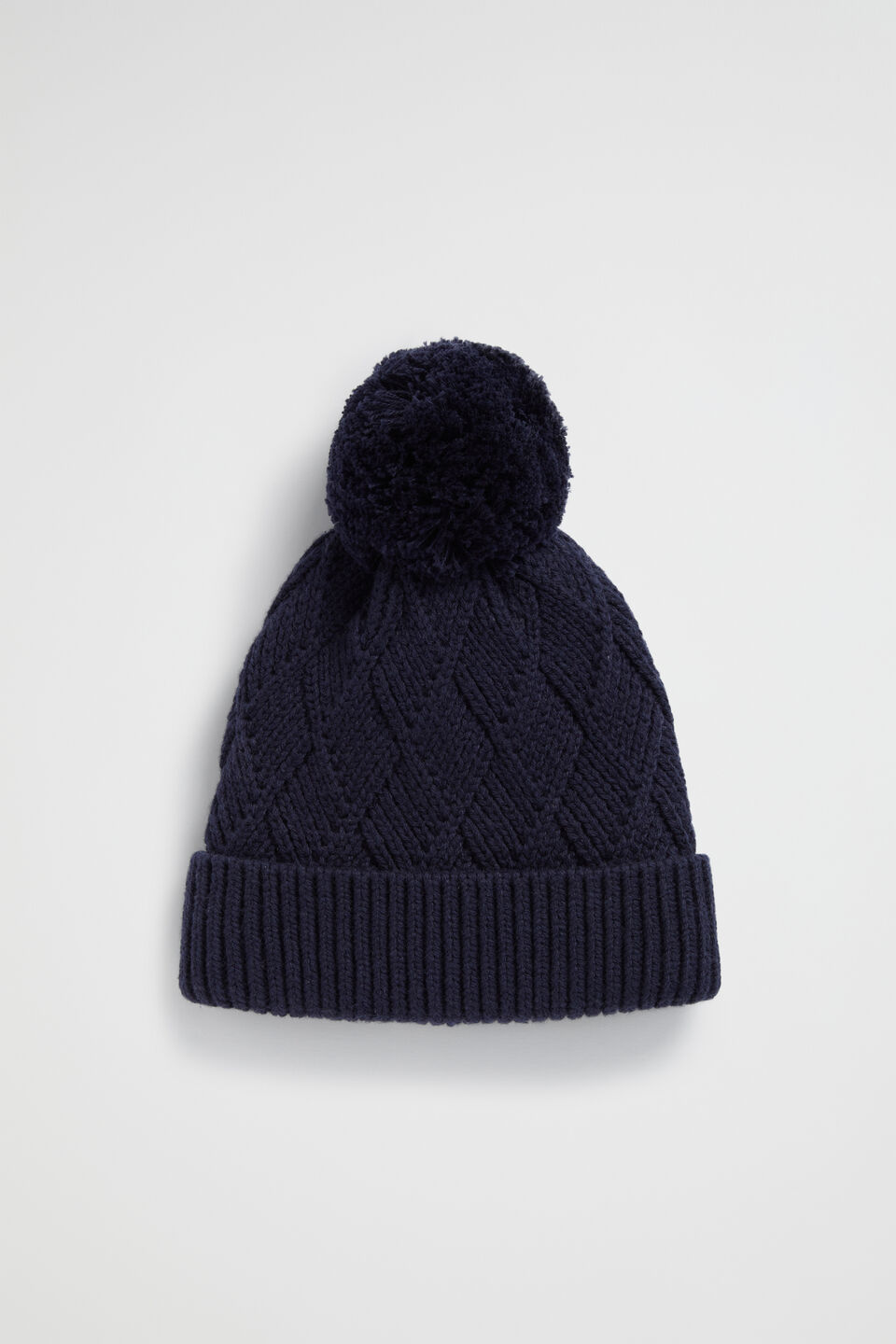 Twisted Cable Beanie  Midnight Blue