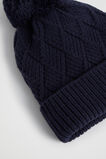 Twisted Cable Beanie  Midnight Blue  hi-res