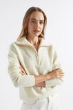 Merino Wool Zip Through Knit  Cloud Cream  hi-res