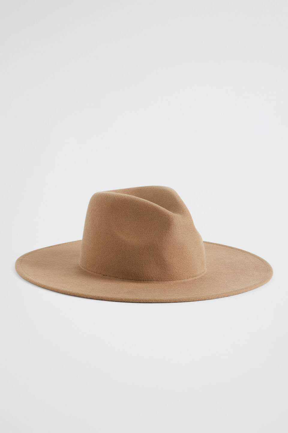 Wide Brim Wool Fedora  Deep Brass