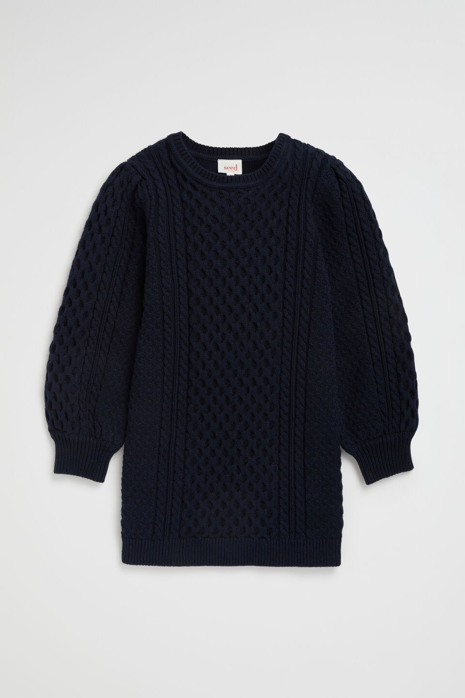 Cable Knit Dress  Midnight Blue