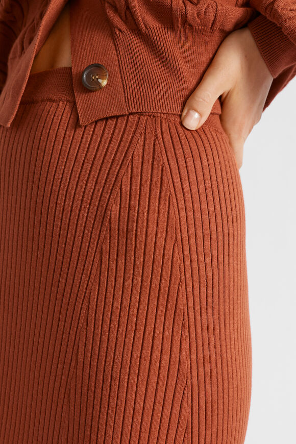 Godet Knit Skirt  Burnt Brick  hi-res