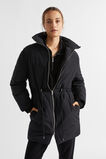 Minimalist Mid Length Puffer Jacket  Black  hi-res