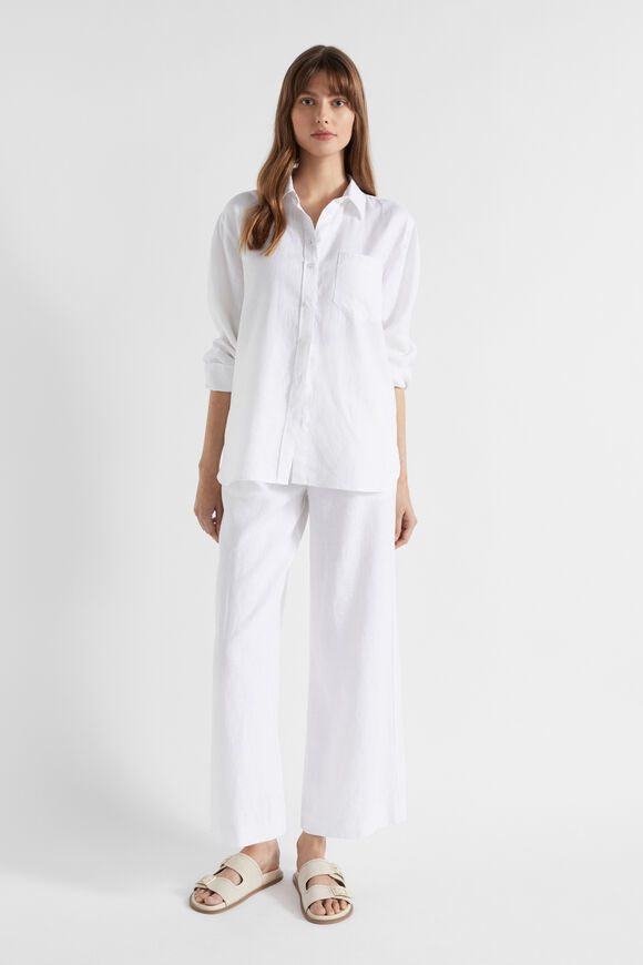 Core Linen Boyfriend Shirt  Whisper White  hi-res