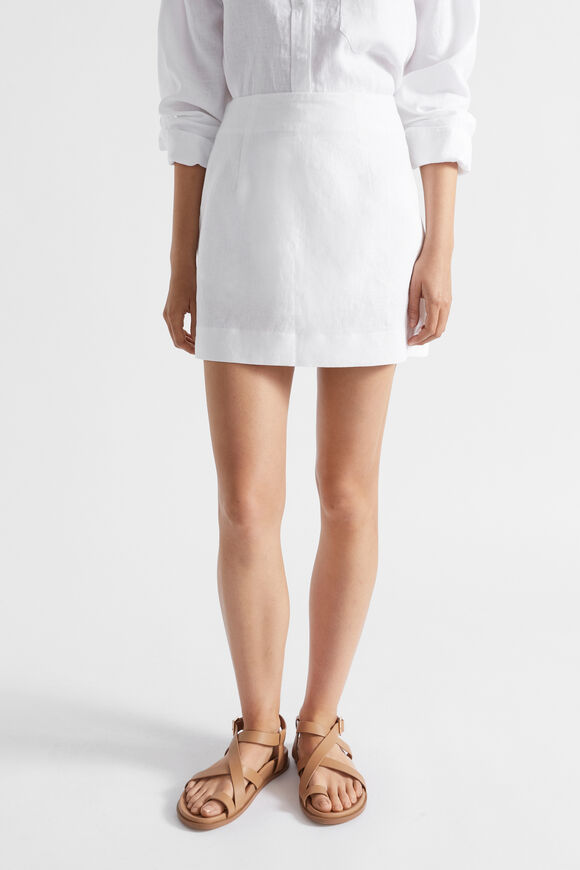 Core Linen Mini Skirt  Whisper White  hi-res