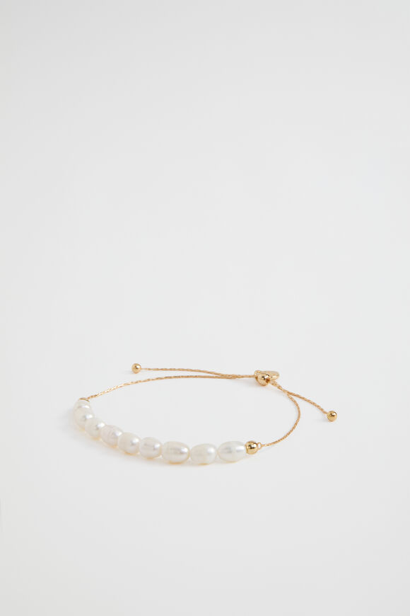 Adjustable Pearl Bracelet  Gold  hi-res