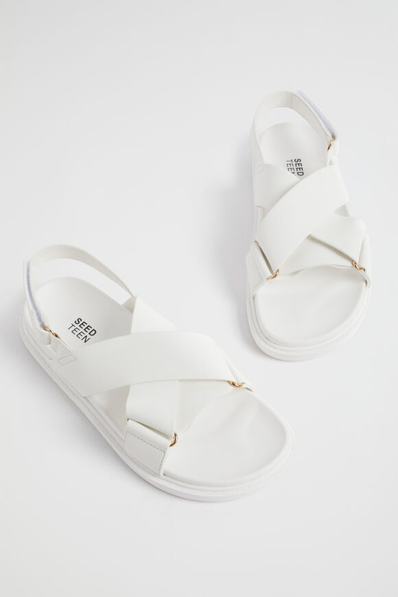 Crossover Moulded Footbed Sandal  White  hi-res