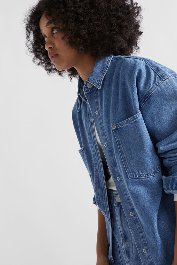 Denim Overshirt  Mid Blue  hi-res