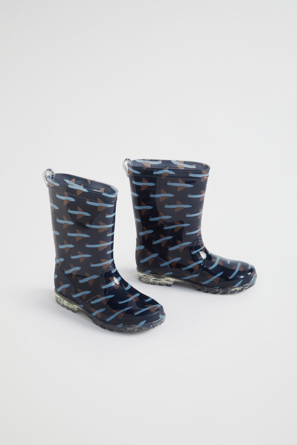 Aeroplane Light up Gumboot  Navy  hi-res