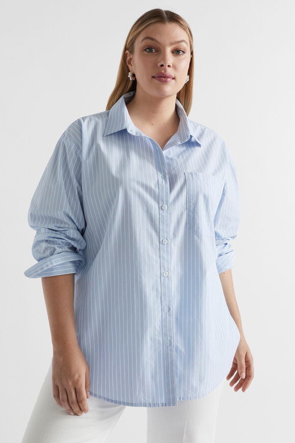 Poplin Pocket Front Shirt  Glacier Stripe  hi-res