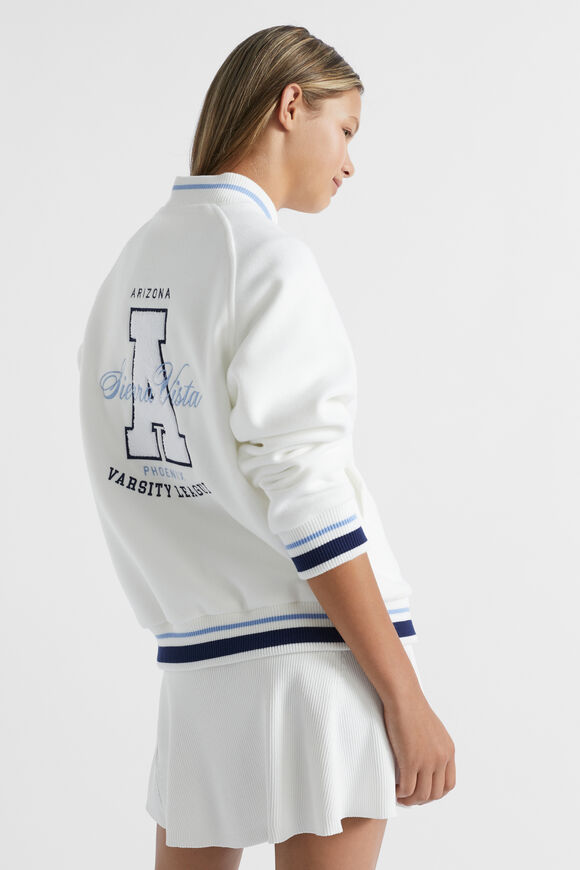 Varsity Bomber Jacket  White  hi-res