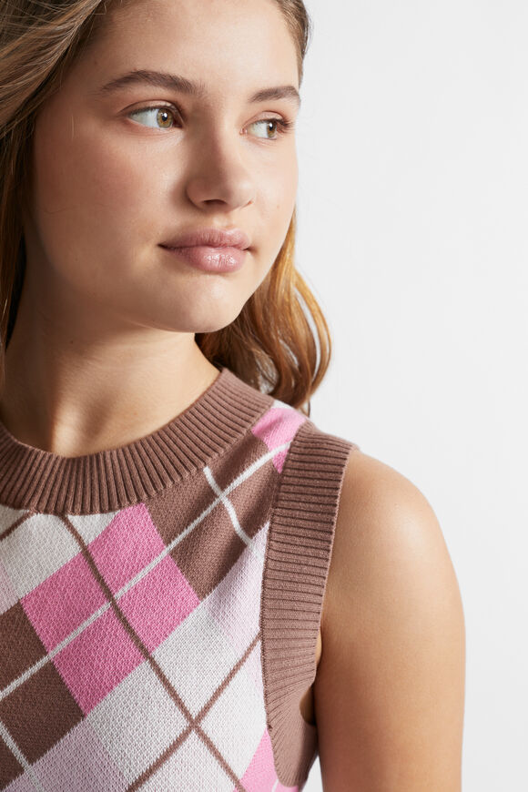 Argyle Knit Vest  Multi  hi-res