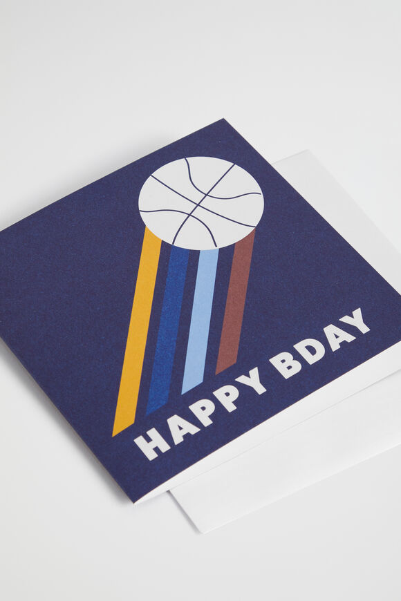 Large Happy Birthday Basketball Card  Multi  hi-res