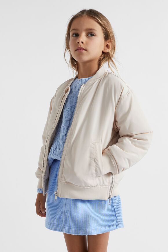 Relaxed Bomber Jacket  Creme  hi-res