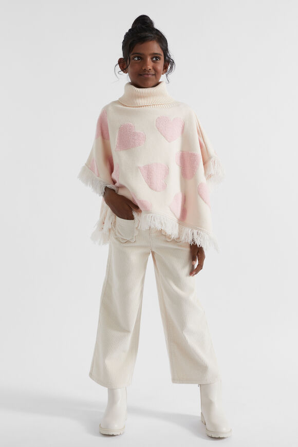 Heart Poncho  Creme  hi-res