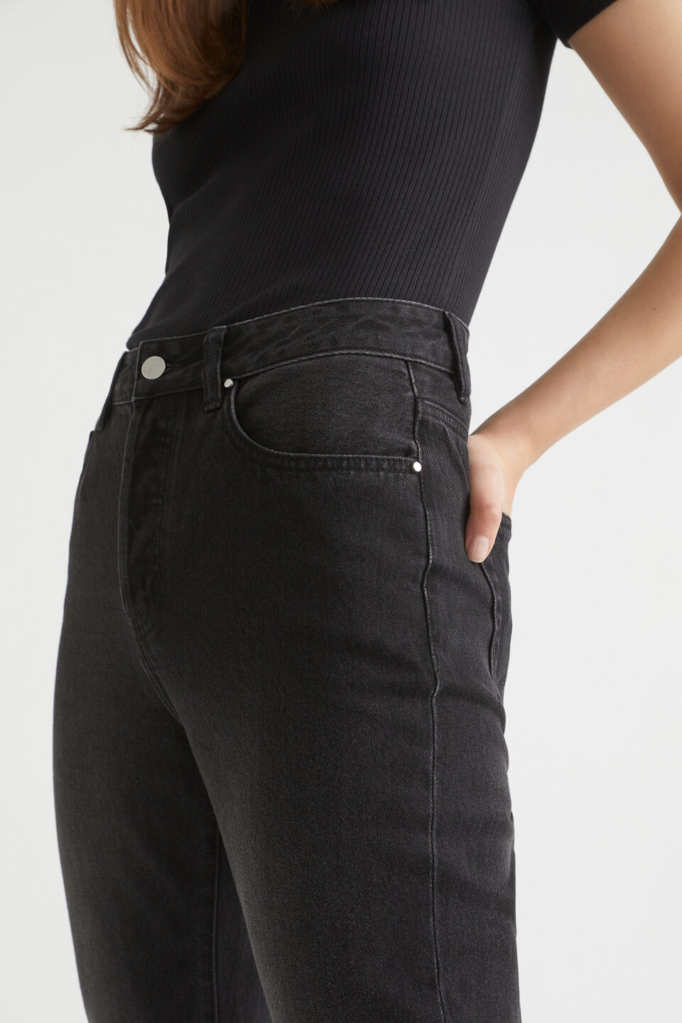 Core Slim Leg Rigid Jean  Washed Black