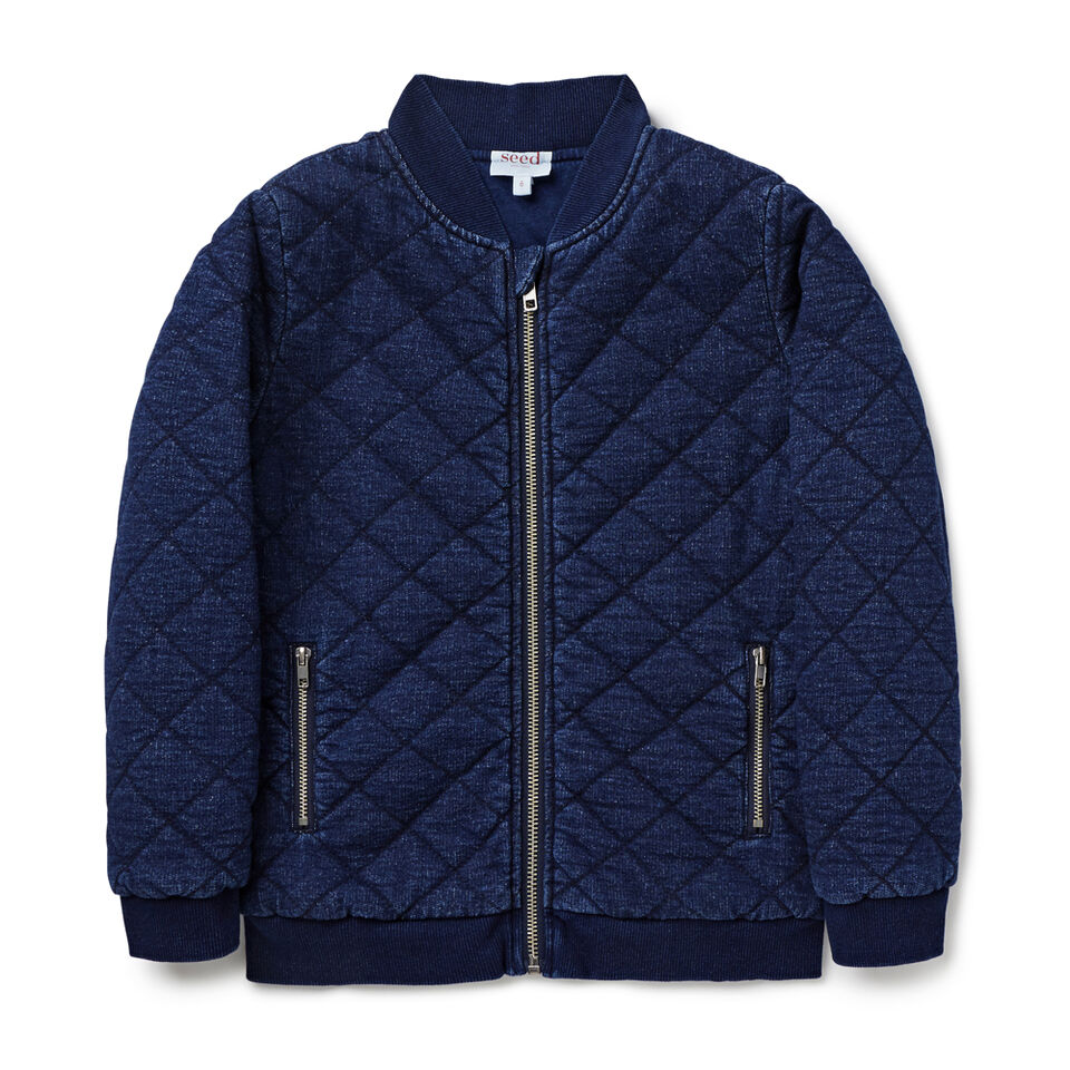 Zip Up Quilted Bomber  