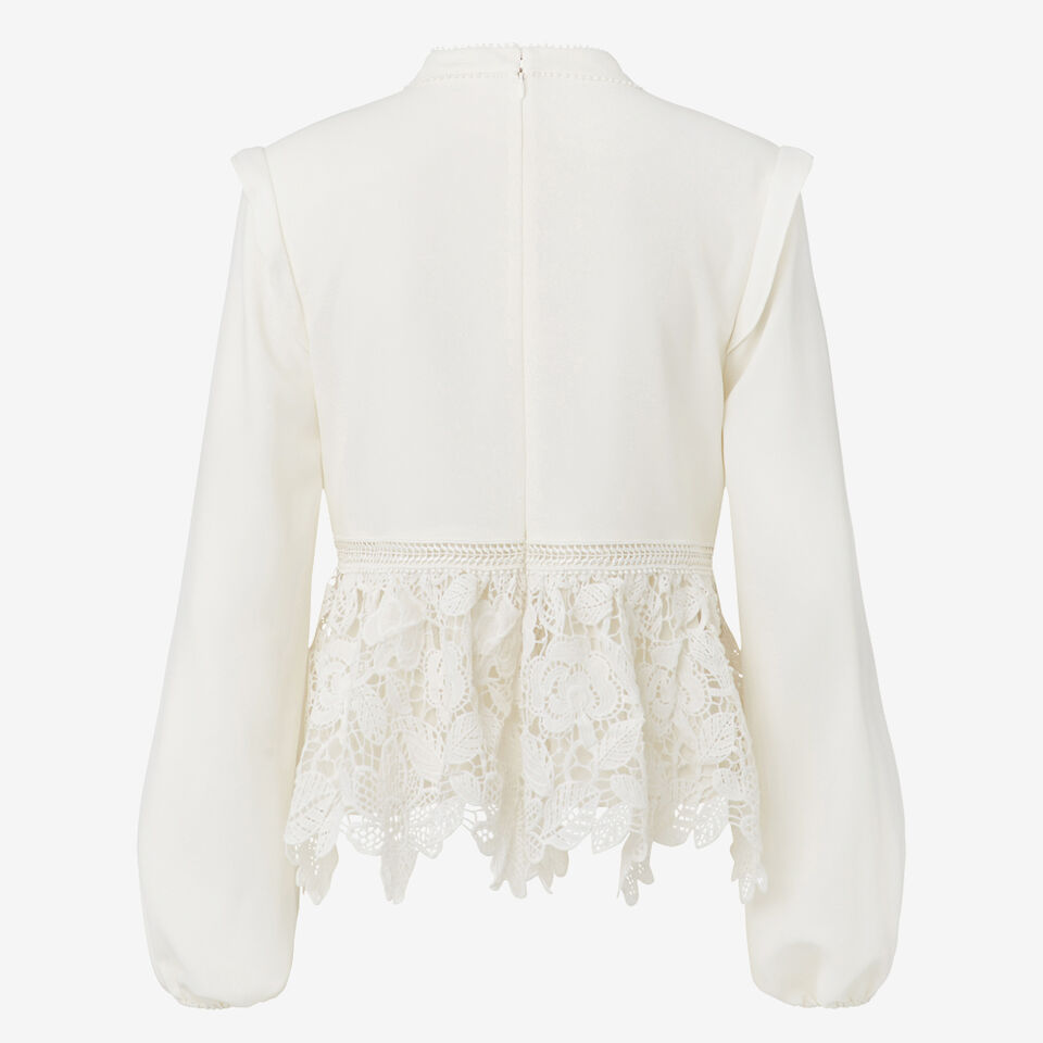 Lace Detail Peplum Blouse  4