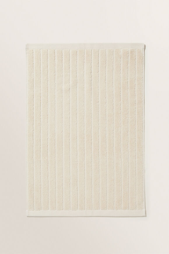 Cotton Stripe Hand Towel  Ivory Cream  hi-res