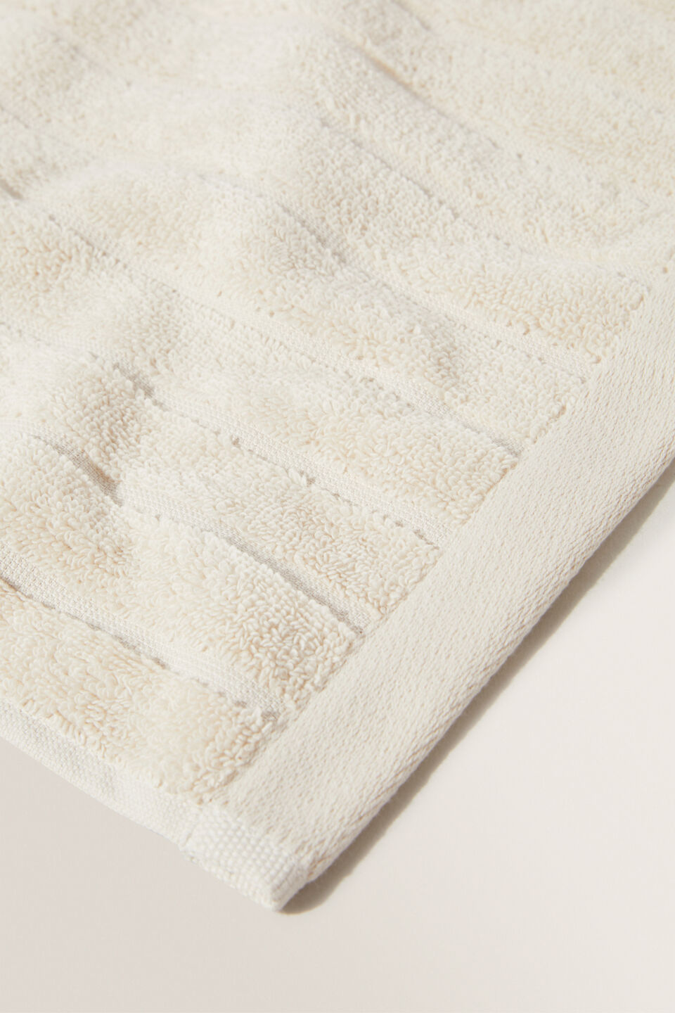 Cotton Stripe Face Towel  Ivory Cream