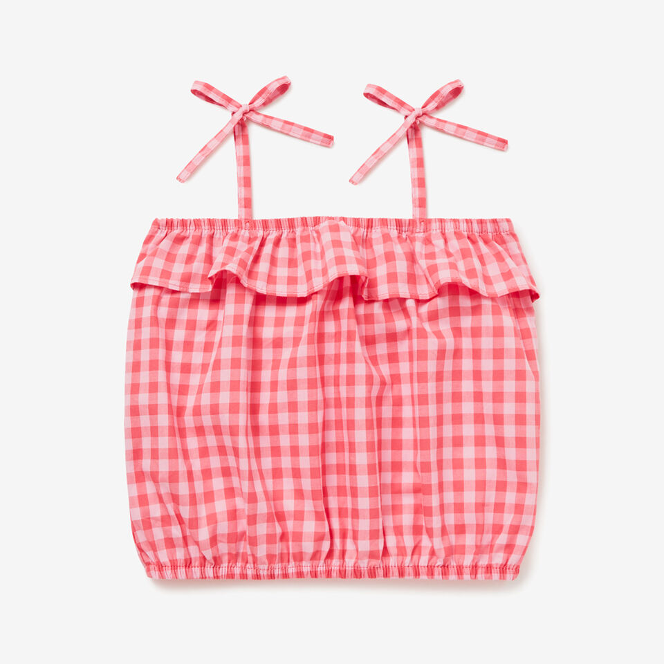 Gingham Frill Top  
