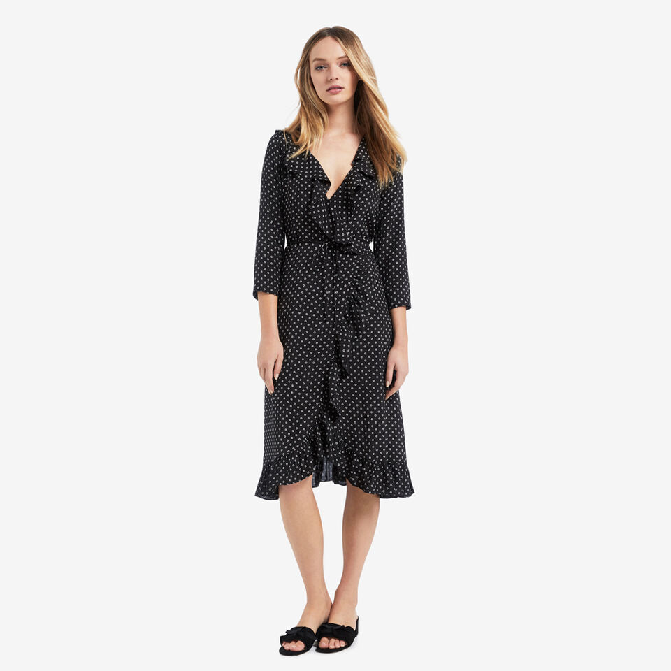 Spotty Long Wrap Dress  