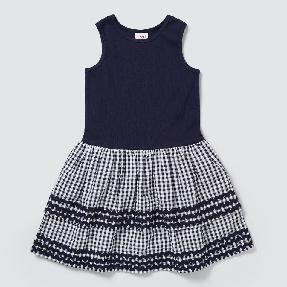 Splice Gingham Dress  