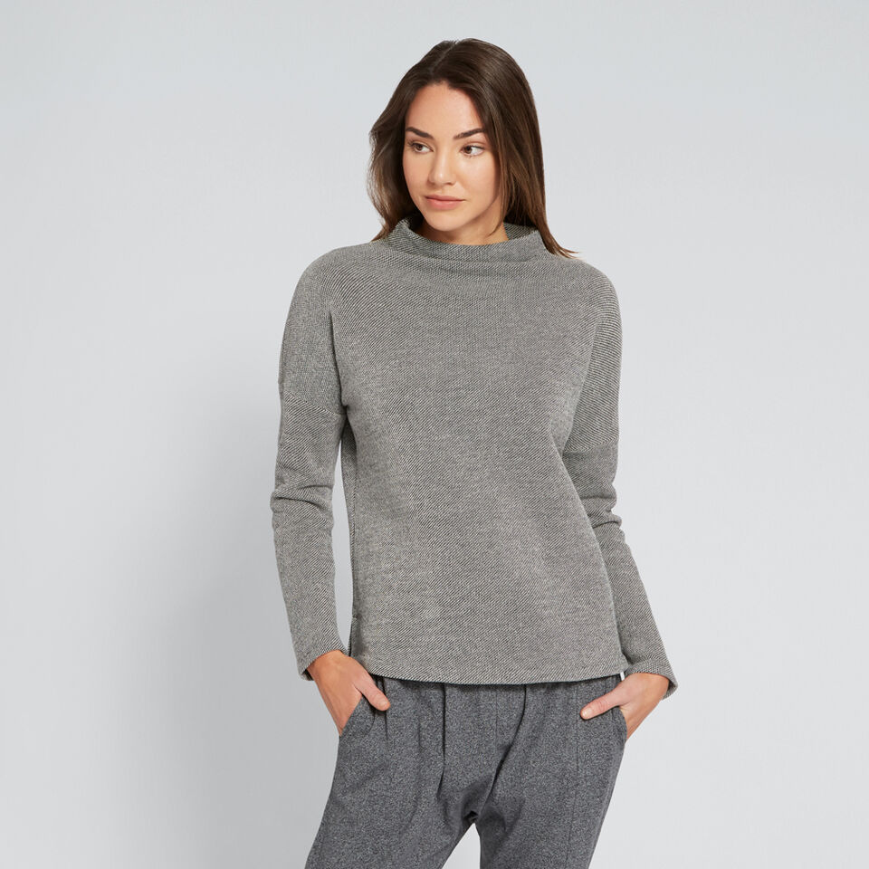 Textured Funnel Neck Top  