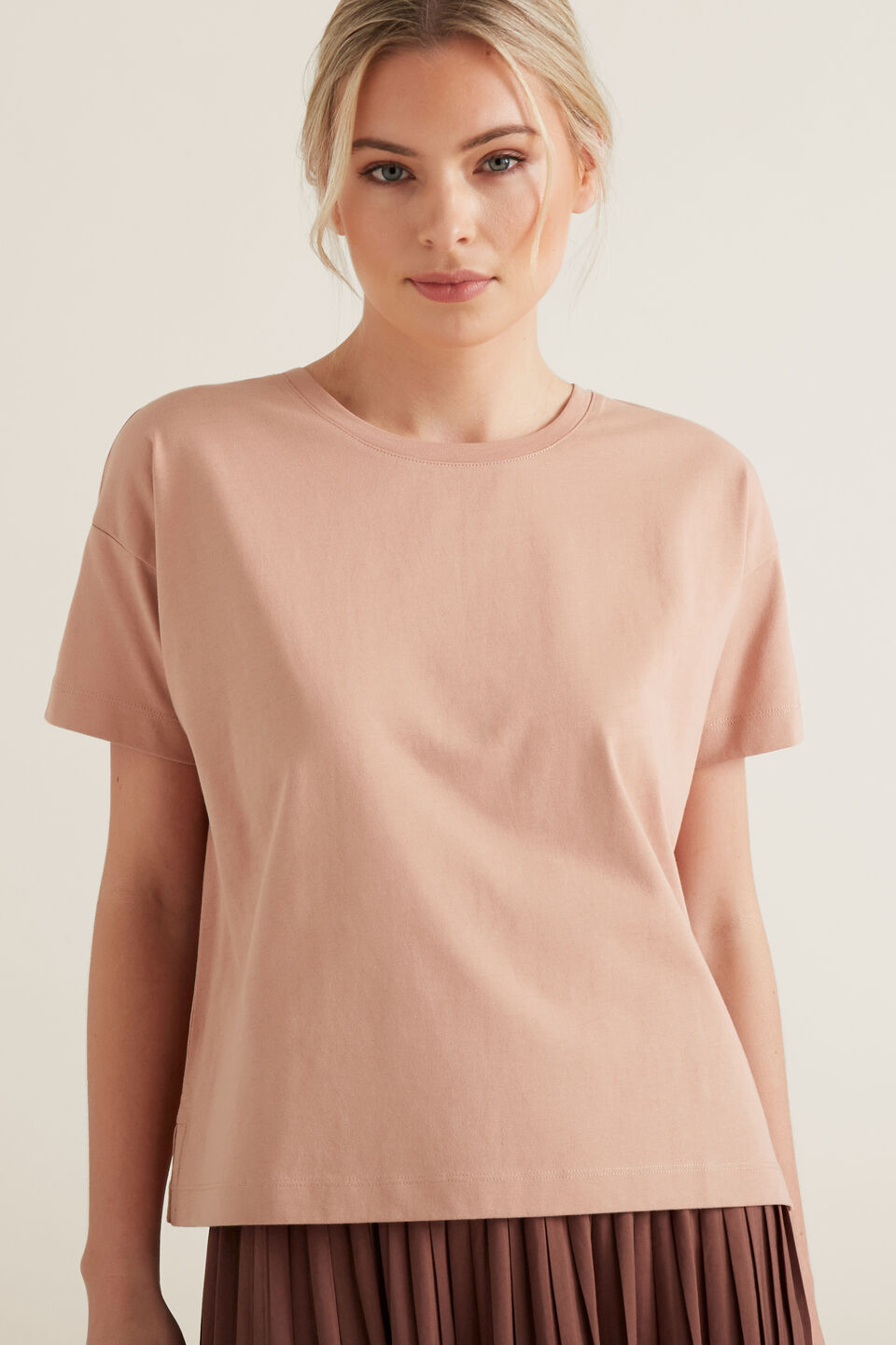 Boxy Split Hem Tee  