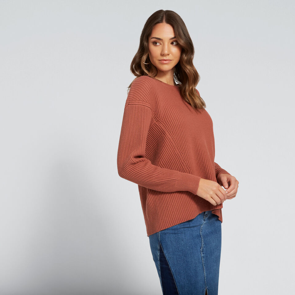 Contrast Rib Knit  